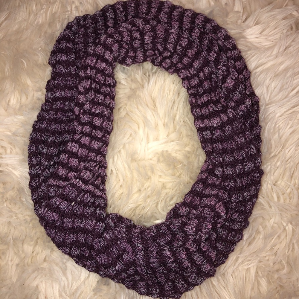 Purple Knit Infinity Scarf